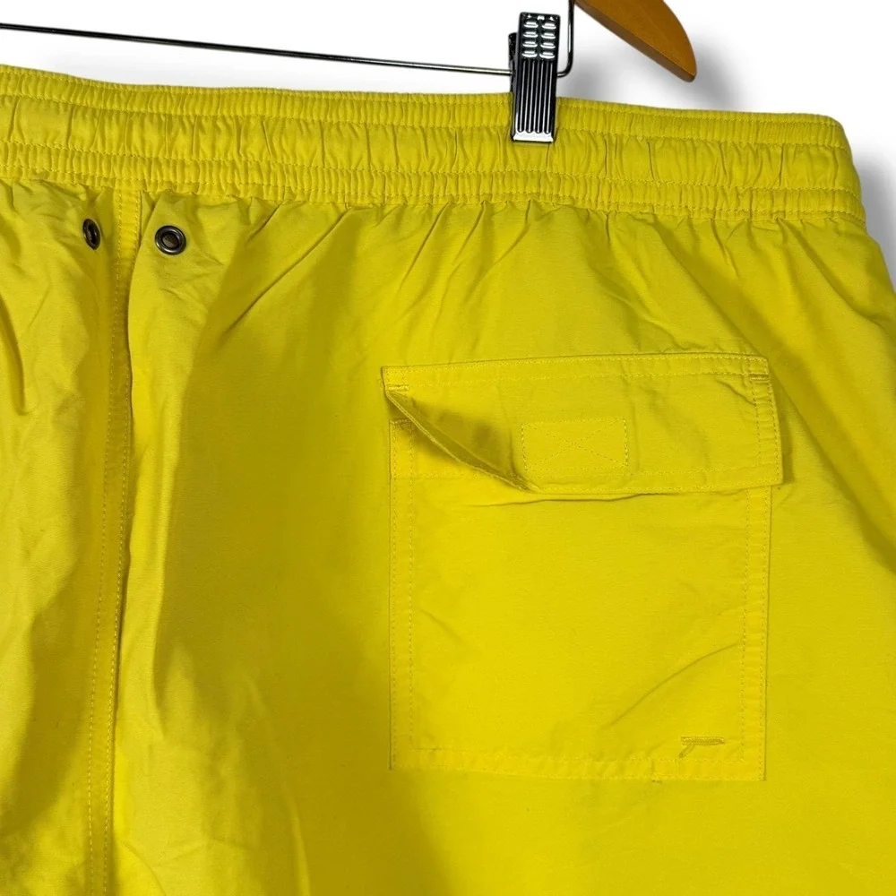 Polo Ralph Lauren Swim Trunks Mens 4XB Yellow Mesh Lined Pony Logo Summer Beach